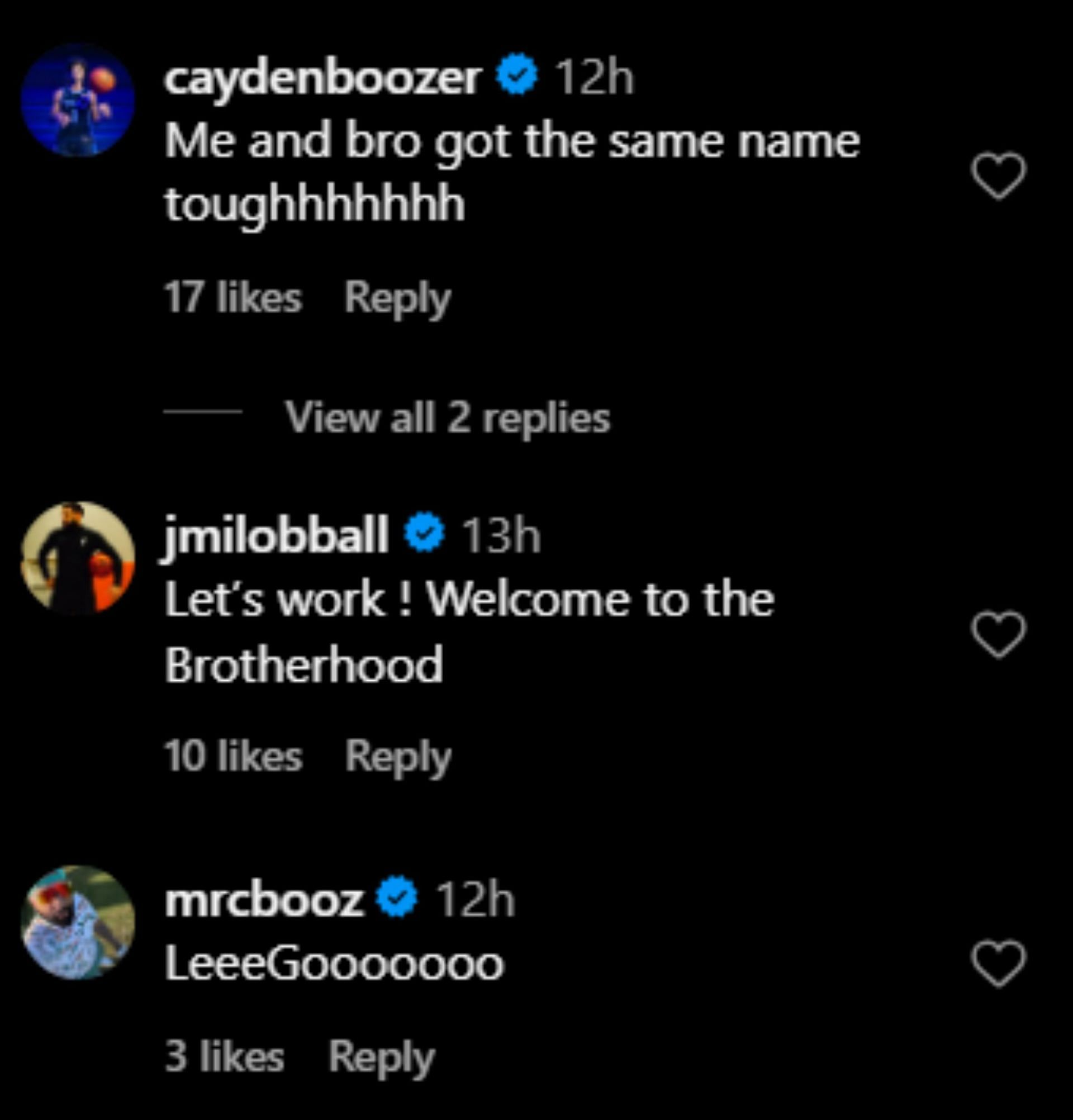 Carlos Boozer and son Cayden Boozer react as Caleb Gaskin's brother joins Columbus HS